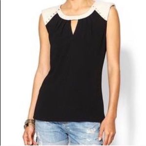 Anthropologie Tinley Road studded black blouse
